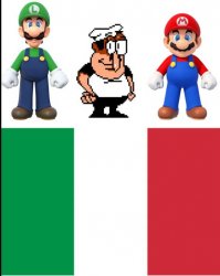 Mario,Luigi,PEPPINO!? Meme Template
