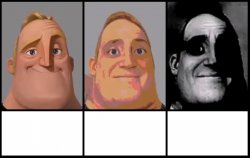 Mr Incredible becoming uncanny 3 phases Meme Template