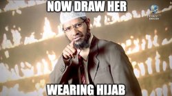 Now Draw Her Wearing Hijab(Dr Zakir Naik) Meme Template