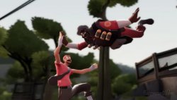 Scout and demoman high fiving Meme Template