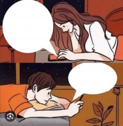 Girl texting guy Meme Template