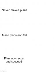 Never makes plans Meme Template