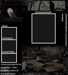 AnArtistWithaMask's announcement template Meme Template