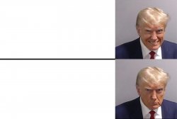 Trump Mugshot Happy vs Sad Meme Template