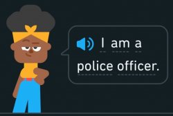 Police officer Duolingo Meme Template