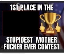 1st place in the stupidest mf ever contest Meme Template