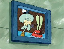 Squidward Pissed With Mr.Krabs Meme Template