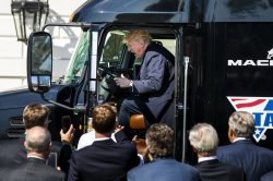 Trump in Truck Meme Template
