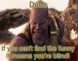Dude if you can't find the funny you're blind Meme Template