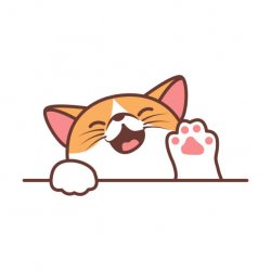 Cute waving cat Meme Template