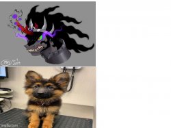 King Sombra and cute puppy Meme Template
