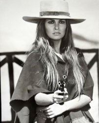 RAQUEL WELCH HANNIE CAULDER WITH PISTOL Meme Template