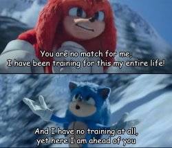 Sonic vs knuckles movie Meme Template