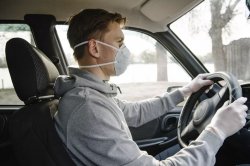 Man Wearing Mask in Car Meme Template