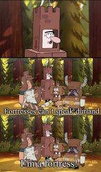 Fortresses can’t speak durland Meme Template