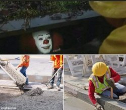 Pennywise sewer concrete Meme Template