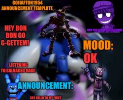 Gojiafton announcement template Meme Template