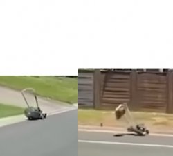 Crashing Lawnmower Meme Template