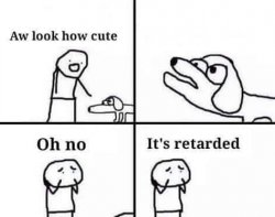 oh no it's retarded Meme Template