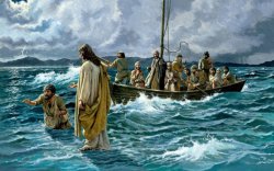 Jesus walking on the water Meme Template
