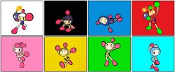 Bomberman Bros with their background colors Meme Template