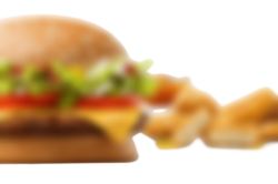 Blurred Hamburger And Chicken Nuggets Transparent Background Meme Template