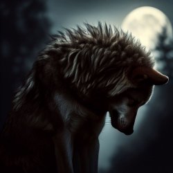 Sad Wolf Under Full Moon Meme Template