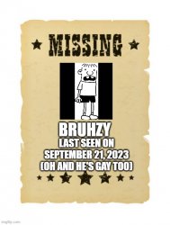 Missing Bruhzy Poster Meme Template