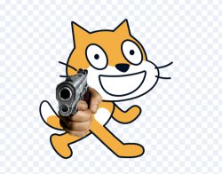 scratch cat has a gun Meme Template