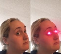 Kombucha girl laser eyes Meme Template