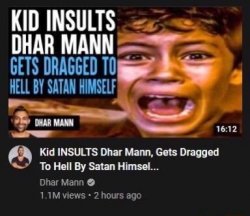 Kid Insults Dhar Mann, Gets Dragged To Hell By Satan Himself Meme Template