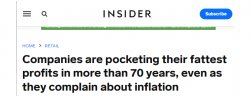 Biz Insider headline - Co's pocketing fattest profits in >70 yrs Meme Template