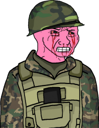 Wojak Eroican Soldier Freaking Out Meme Template