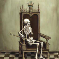 skeleton sitting on a throne Meme Template