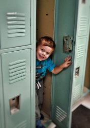 Kid in a locker Meme Template