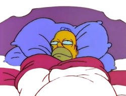 Homer Snuggled in Bed Transparent Background Meme Template