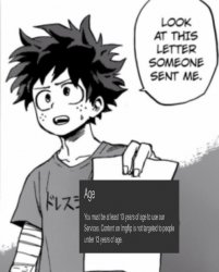 Deku shows terms of use Meme Template