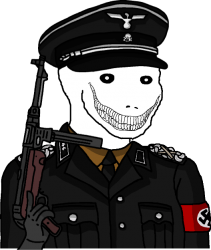 Wojak Anti-Fandom S.S. Demon Officer Meme Template