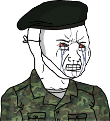 Wojak Eroican Leader Wearing a Coping and Seething Mask Meme Template