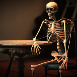 skeleton sitting and waiting covered in cobwebs Meme Template