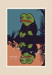 Lonely Pepe Meme Template