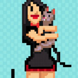 Tall woman with a cat in her arms Meme Template