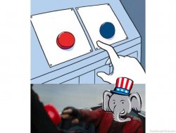 REPUBLICAN ELEPHANT SLAMS THE RED BUTTON Meme Template