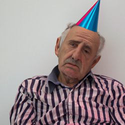 a old man sad old man with a party hat on his head Meme Template