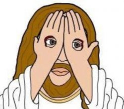 Jesus looking through hands Meme Template