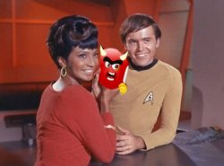 UHURA AND CHEKOV HOLD BACK RAGE Meme Template