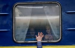 Children from the evacuation train "Kyiv-Lviv" Meme Template