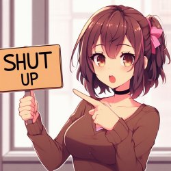 Anime Girl Point at Sign Meme Template