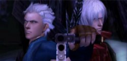 Dante and Vergil Holding Guns Meme Template
