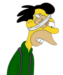 Lenny Simpsons Injured Eye Transparent Background Meme Template